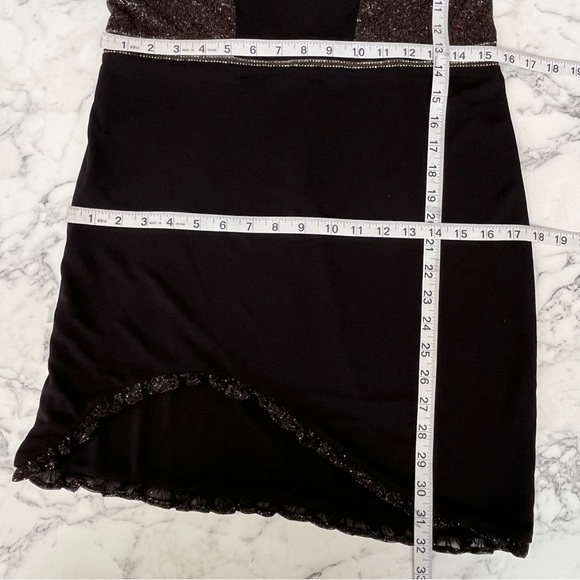 H:OURS x REVOLVE El Dorado Mini Dress in Black Gold Glitter Bustier Top Large - Picture 8 of 10